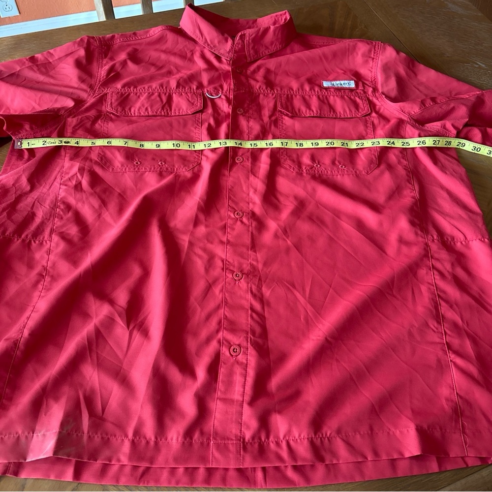 Classic Red Button Down Fishing Shirt for Men